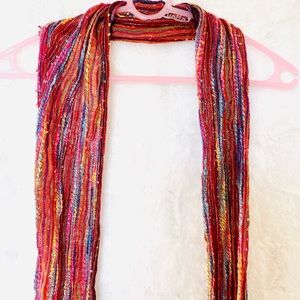 Boho / Bohemian scarf, red / multi-colored